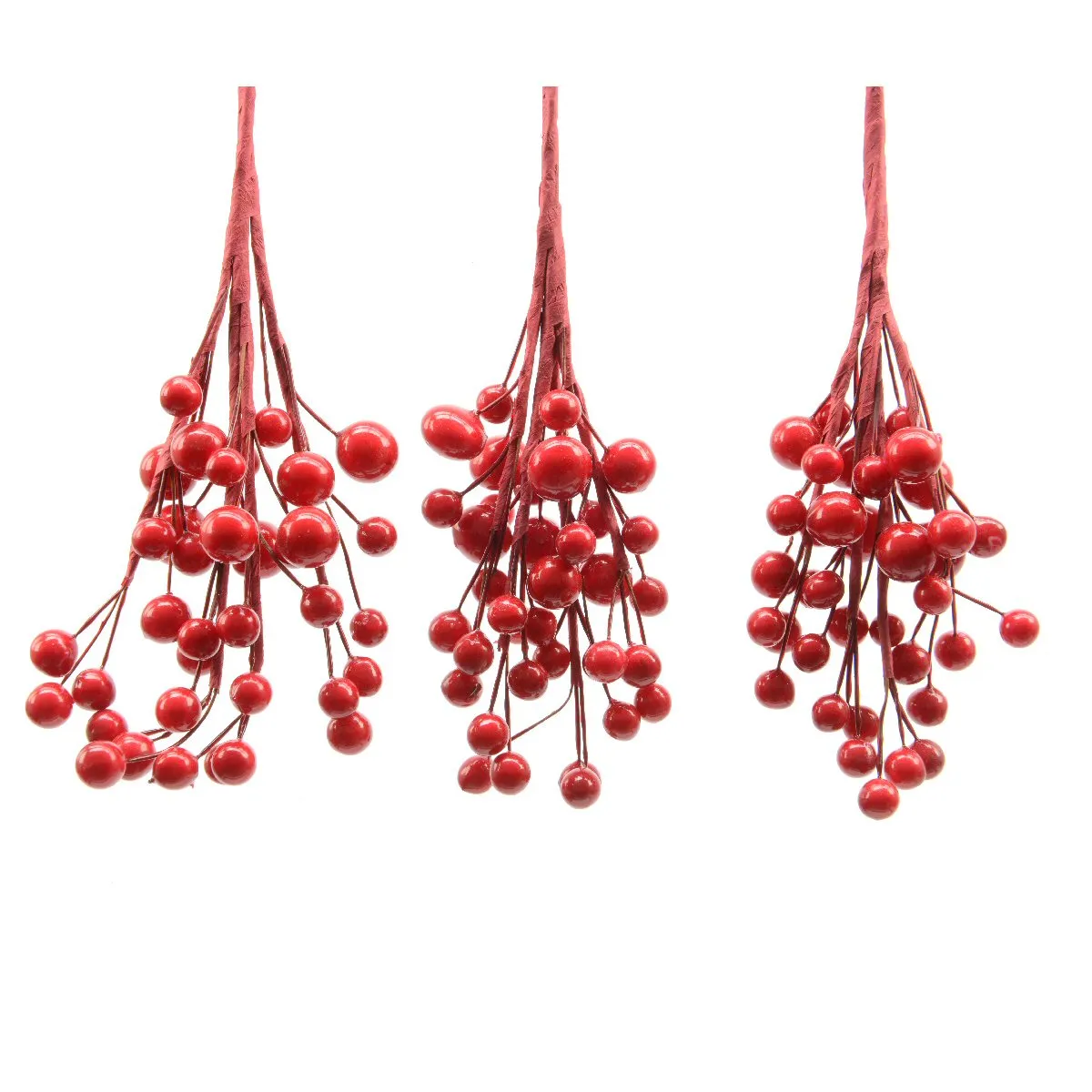 Decoris 15cm Red Hanging Pearlized Berries