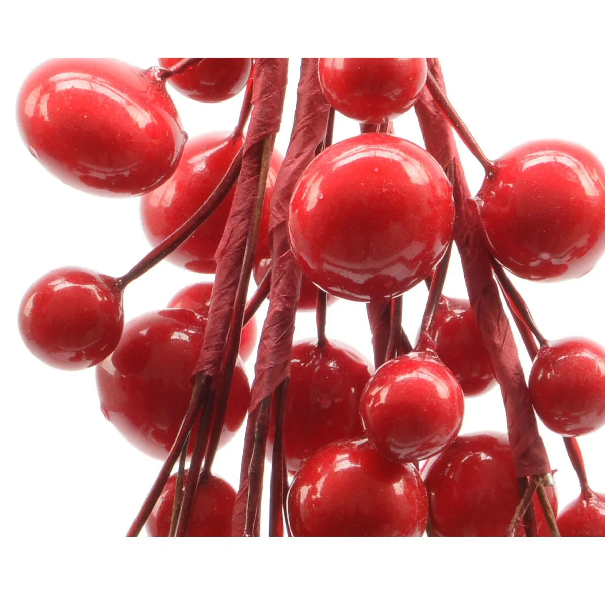 Decoris 15cm Red Hanging Pearlized Berries