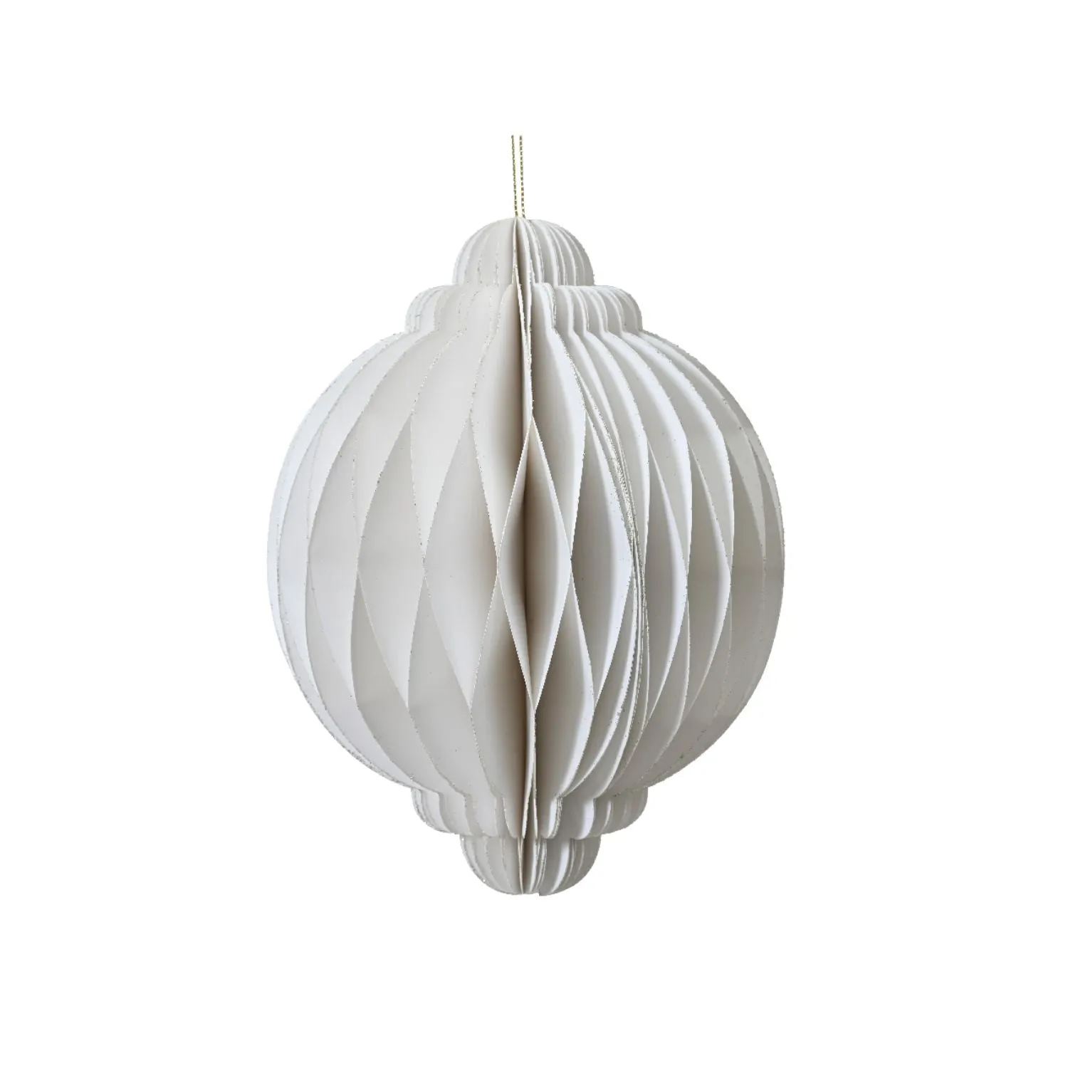 Decoris 15cm White Paper Onion Paper Hanging Decoration