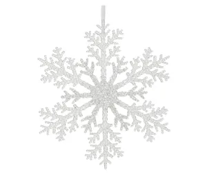 Decoris 21cm White Plastic Snowflake Hanging Christmas Decoration