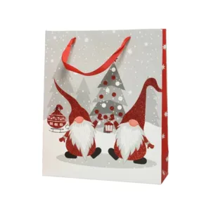 Decoris 48cm Red Gnome Paper Giftbag