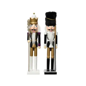 Decoris Firwood Nutcracker 38cm - Black and Gold