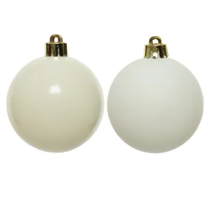 Decoris Shatterproof Baubles Box of 4 Pieces 10cm - Wool White