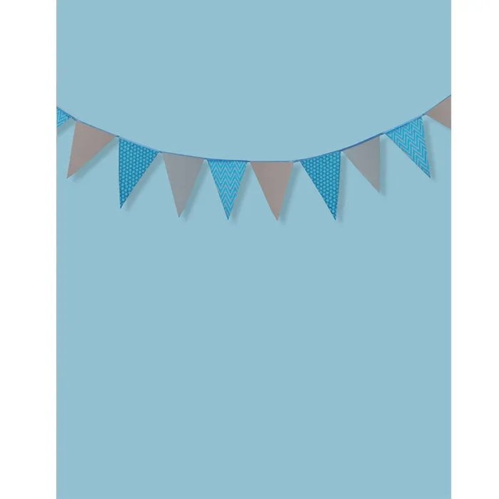 Deep Blue Bunting Printed Backdrop