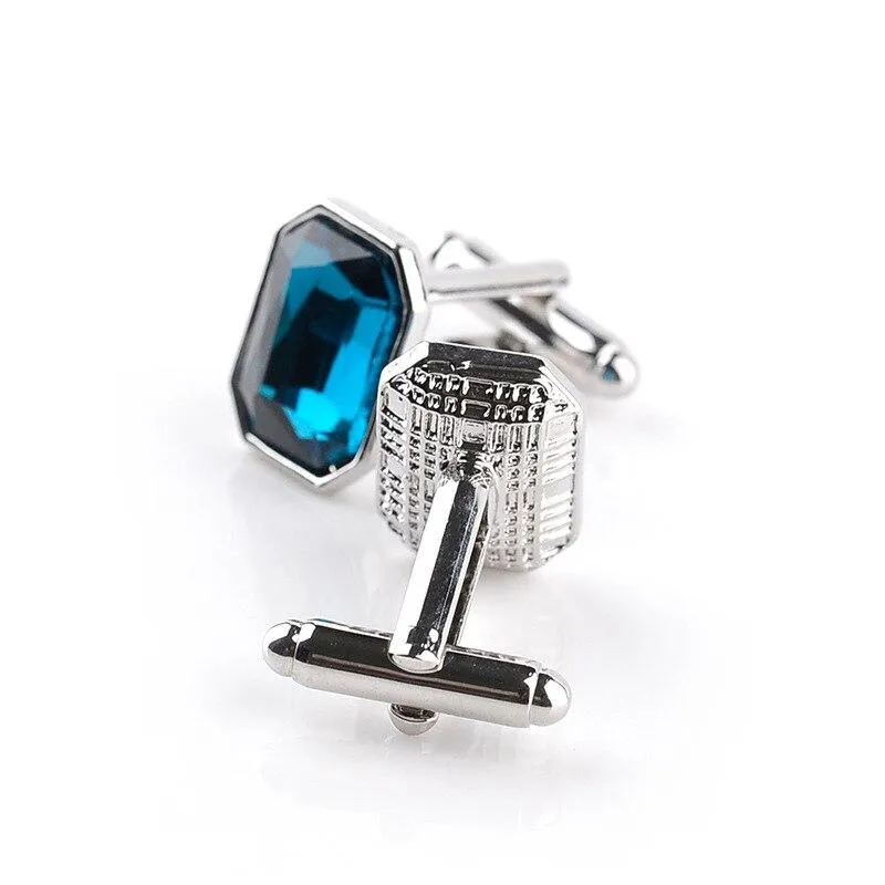 Deep Blue Crystal Cufflinks