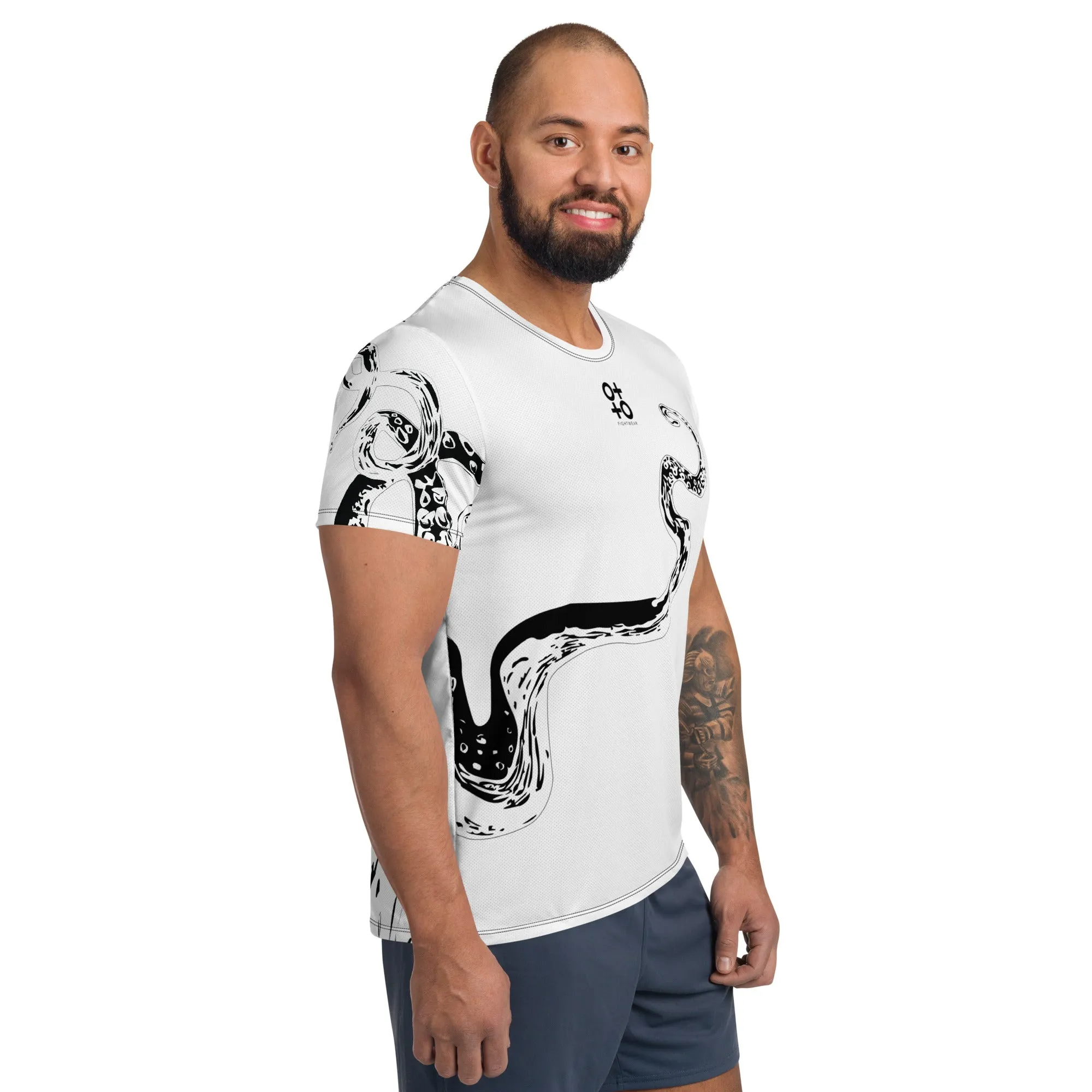 Deep Blue Sea B/W Men's Athletic T-shirt