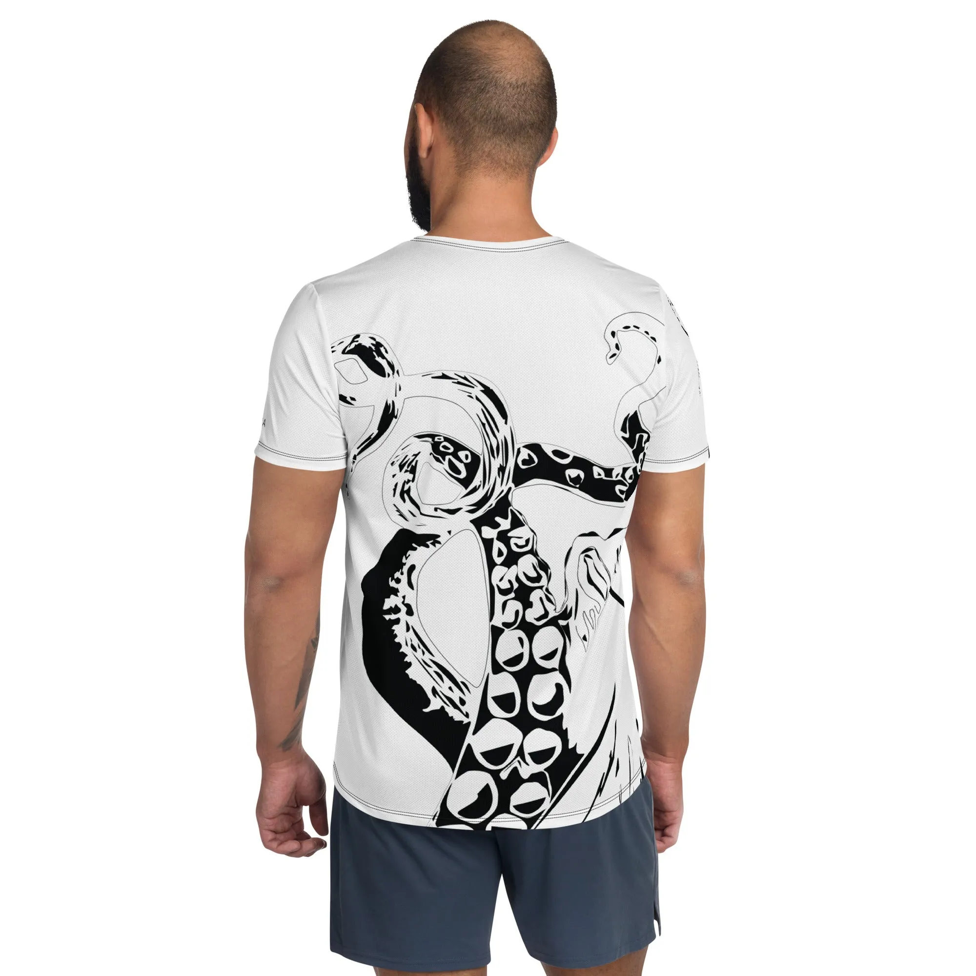 Deep Blue Sea B/W Men's Athletic T-shirt