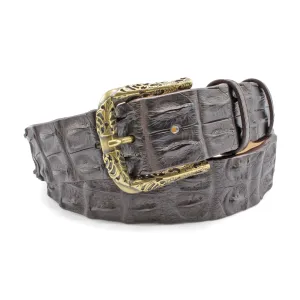 Deep Brown Genuine Porosus Crocodile Filigree Belt