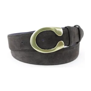 Deep Choc Suede Flattened C Belt