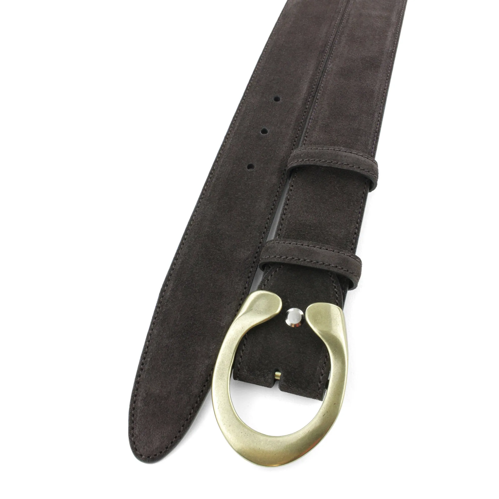 Deep Choc Suede Flattened C Belt