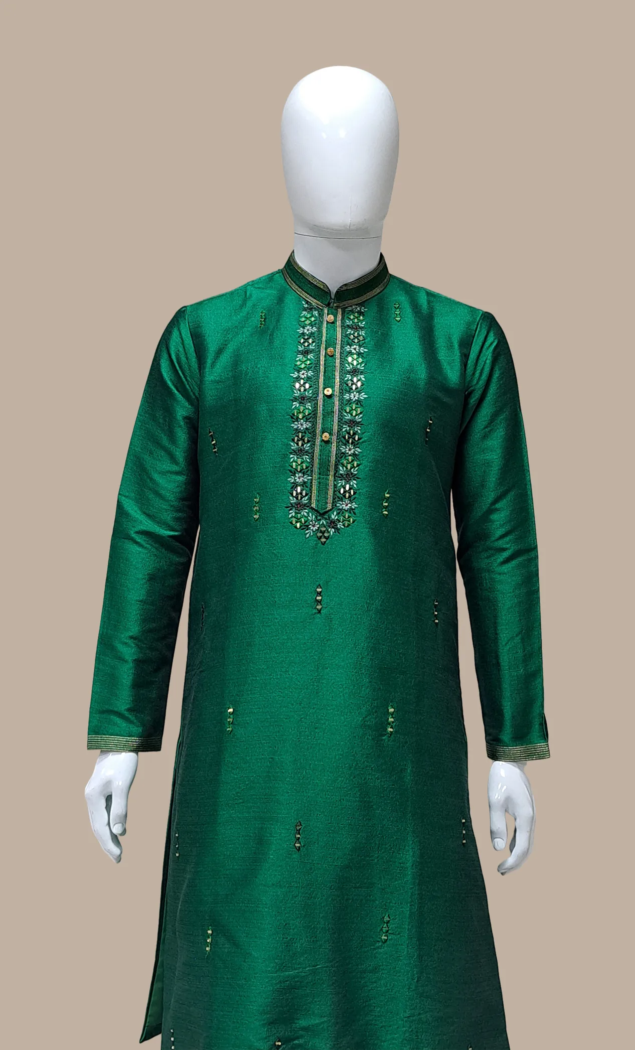 Deep Green Embroidered Kurta Set