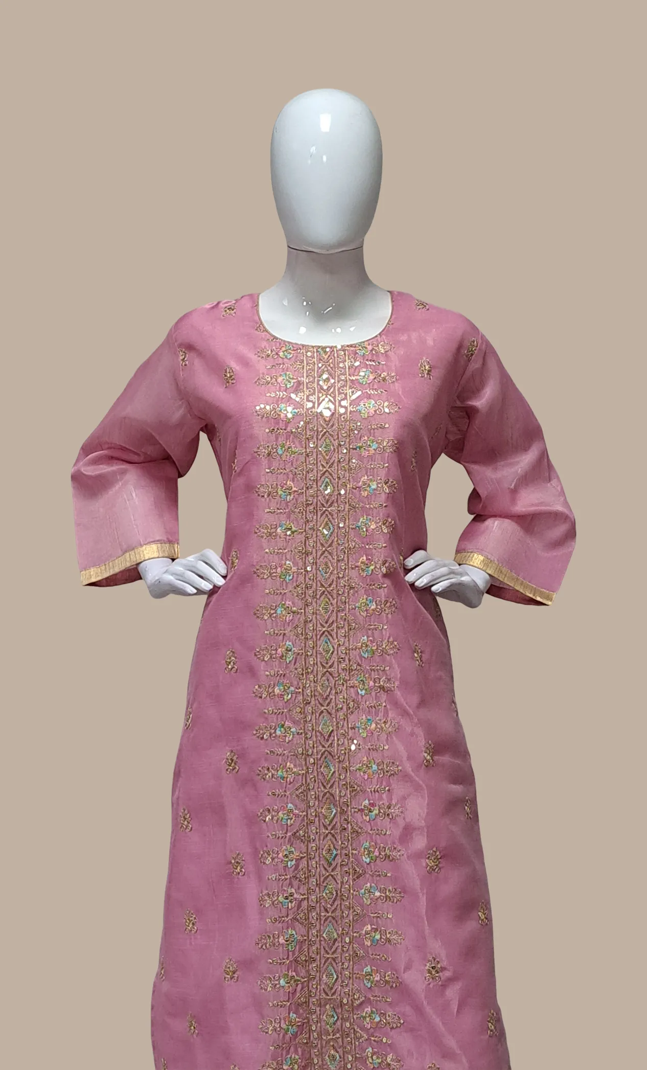 Deep Mink Embroidered Punjabi