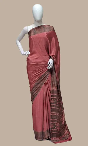 Deep Mink Printed Sari