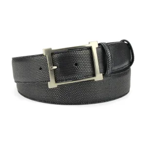 Deep Ocean Metallic Hued Lizard Texture Belt