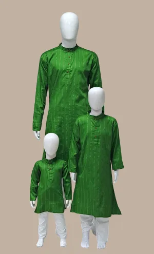 Deep Olive Father & Son Kurta Top