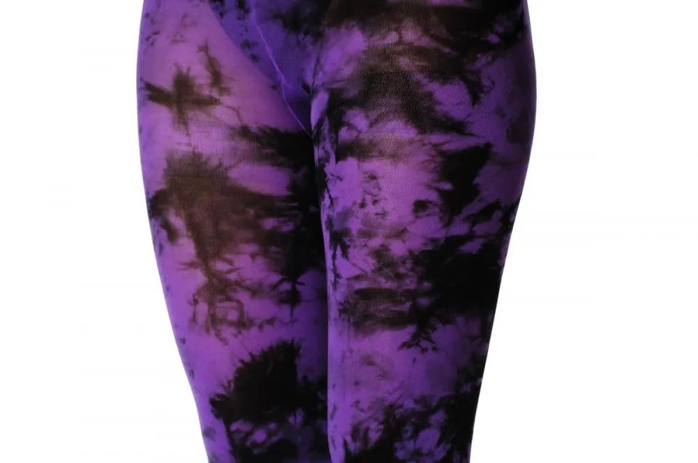 Deep Purple Colour Splash (Tie Dye) Footless