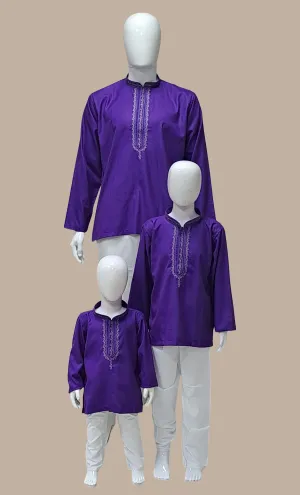 Deep Purple Father & Son Kurta Top