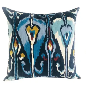 Deep Sanctuary Blue and Gray Luxury Throw Pillow