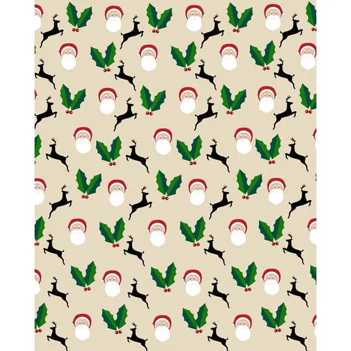 Deer Santa Printed Backdrop