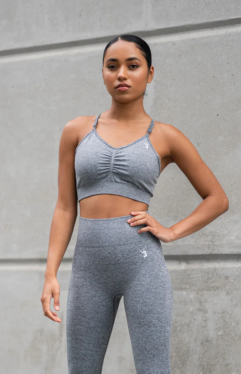 Define Seamless Scrunch Sports Bra - Grey Marl