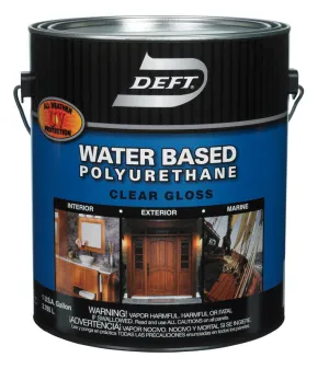 Deft Gloss Clear Water-Based Waterborne Wood Finish 1 gal