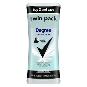 Degree Ultra Clear Long Lasting Women's Antiperspirant Deodorant Stick Twin Pack, Fresh, 2.6 oz