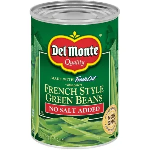 Del Monte French Style Green Beans, No Salt, 14.5 oz Can