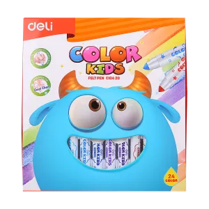 Deli Color Kids Felt Pen Washable 1.0-5.0mm 24C