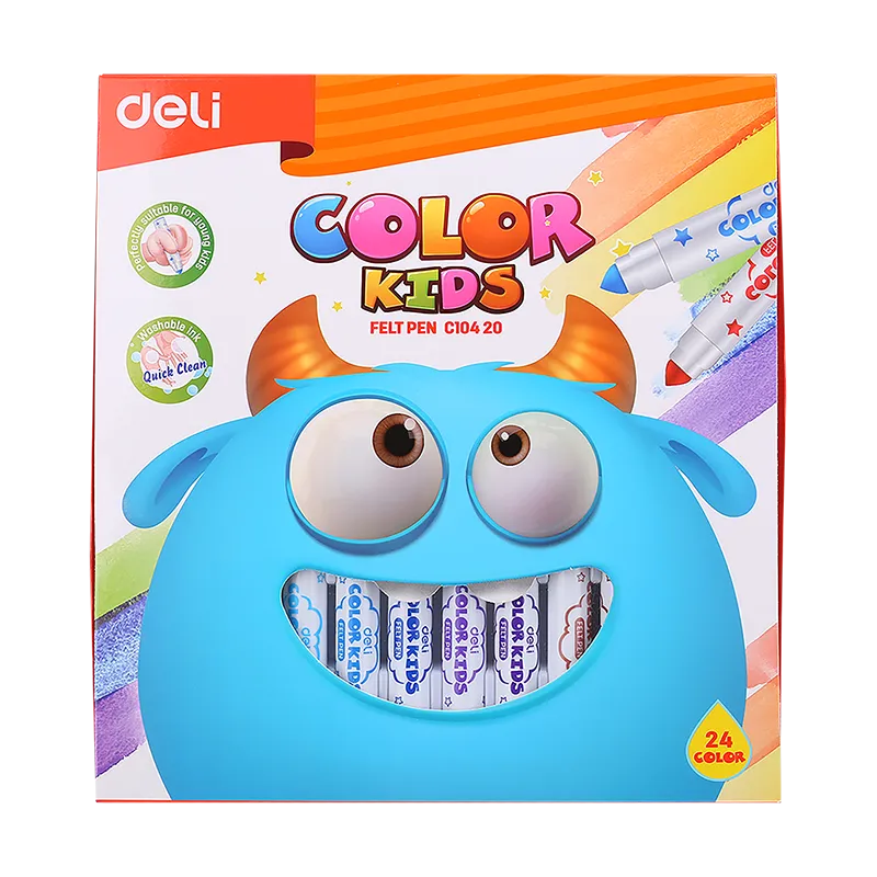 Deli Color Kids Felt Pen Washable 1.0-5.0mm 24C