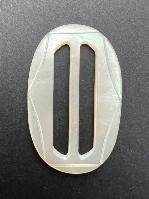 Delicate Carved 1930s Mother of Pearl 5cm Buckle/Slider