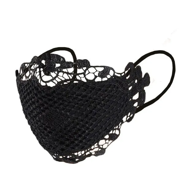 Delicate Crocheted Embroidered Fine Lace Face Mask