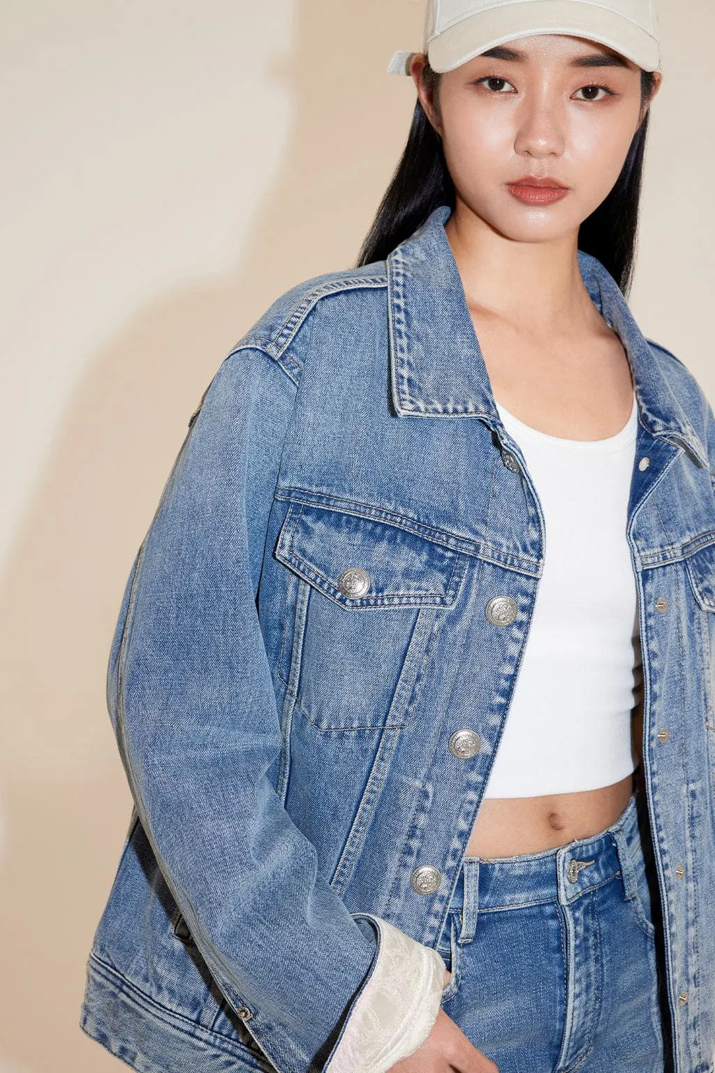 Delicate Embroidered Denim Jacket