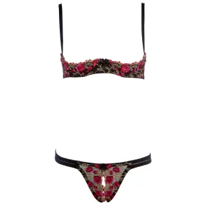 Delicate Embroidered Erotic Lingerie Set