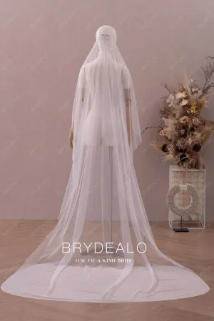 Delicate Pearls Elegant Cathedral Length Bridal Veil