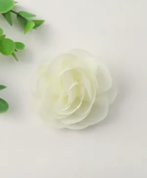 Delicate Rose Alligator Clip - Off-White