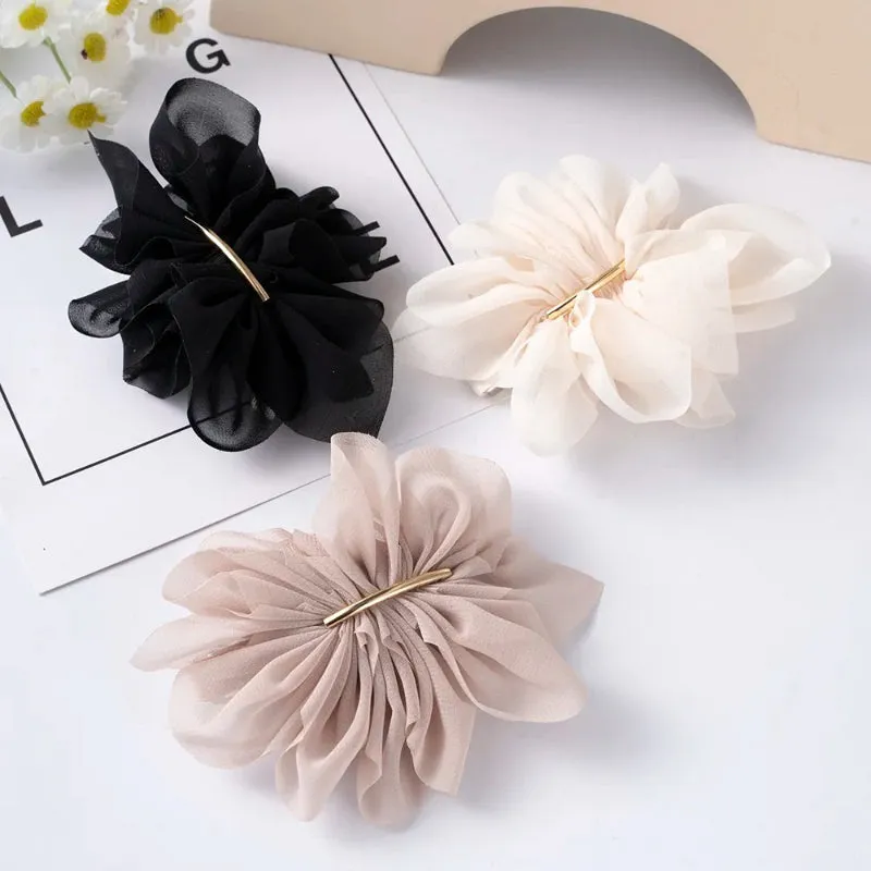 Delicate Women's Chiffon Flower Hair Clip