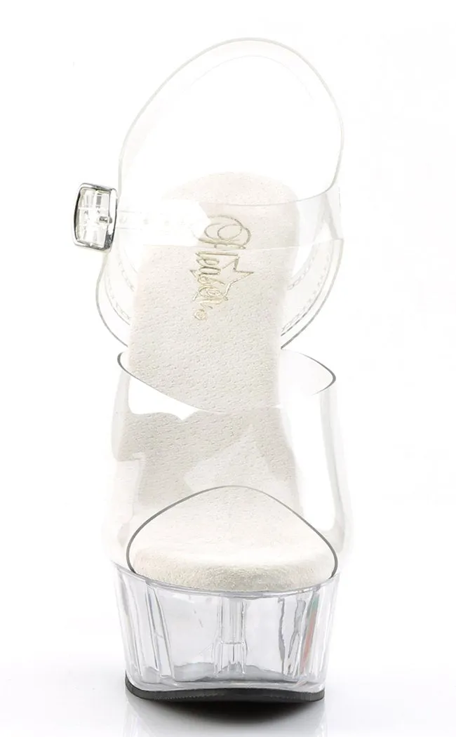 DELIGHT-608 Clear Platform Heels