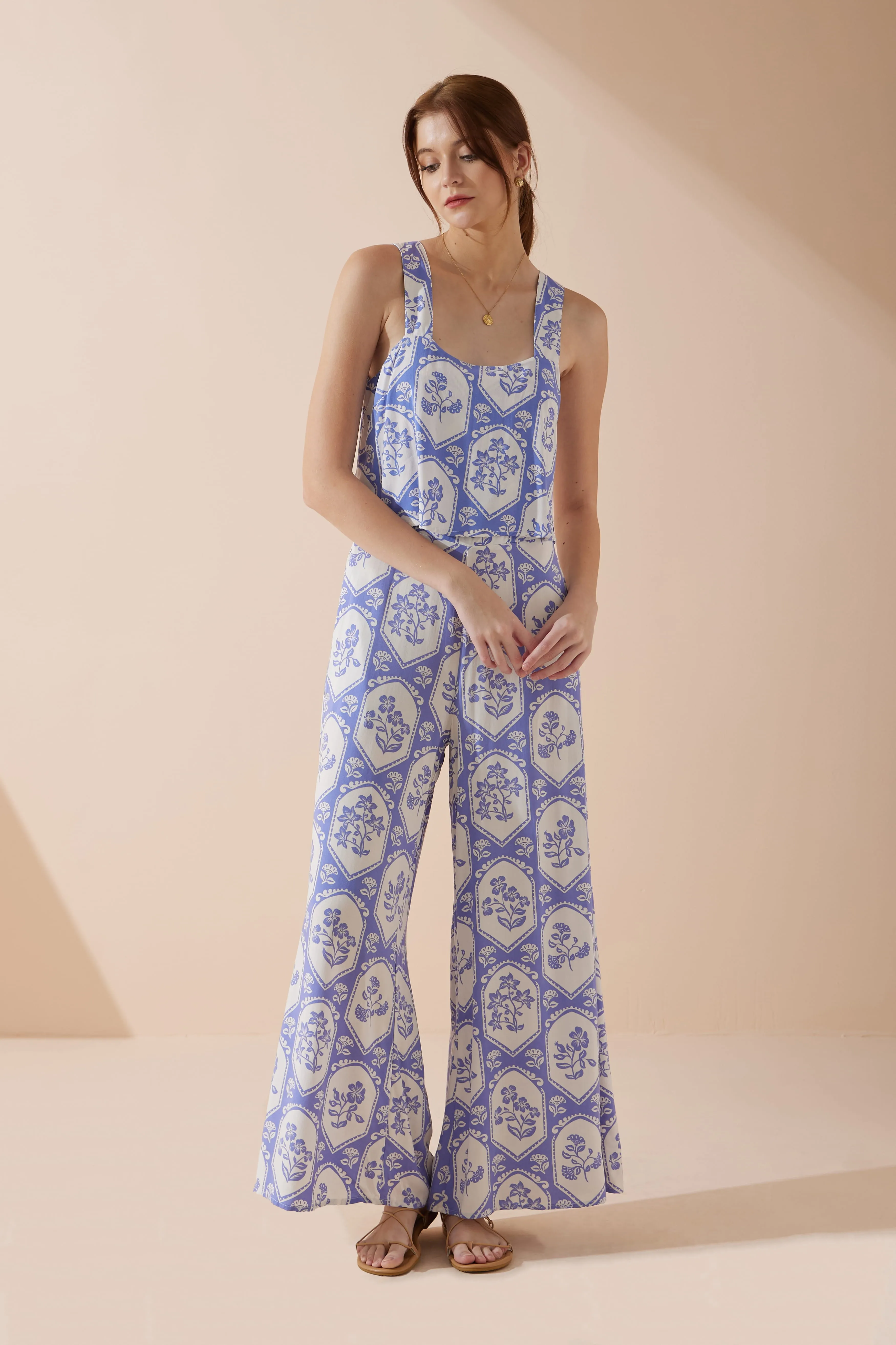 Delilah Blue Floral Jumpsuit