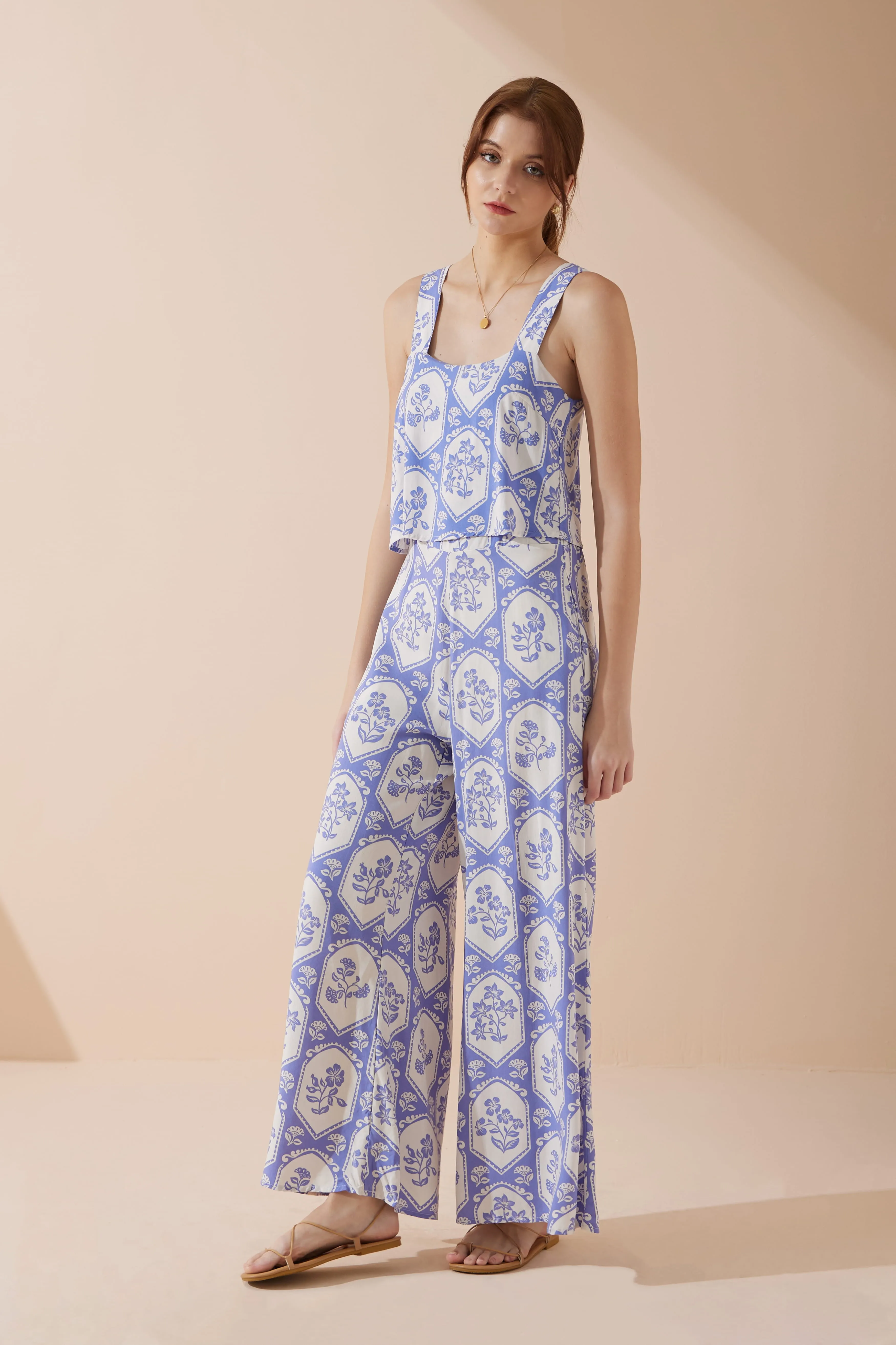 Delilah Blue Floral Jumpsuit