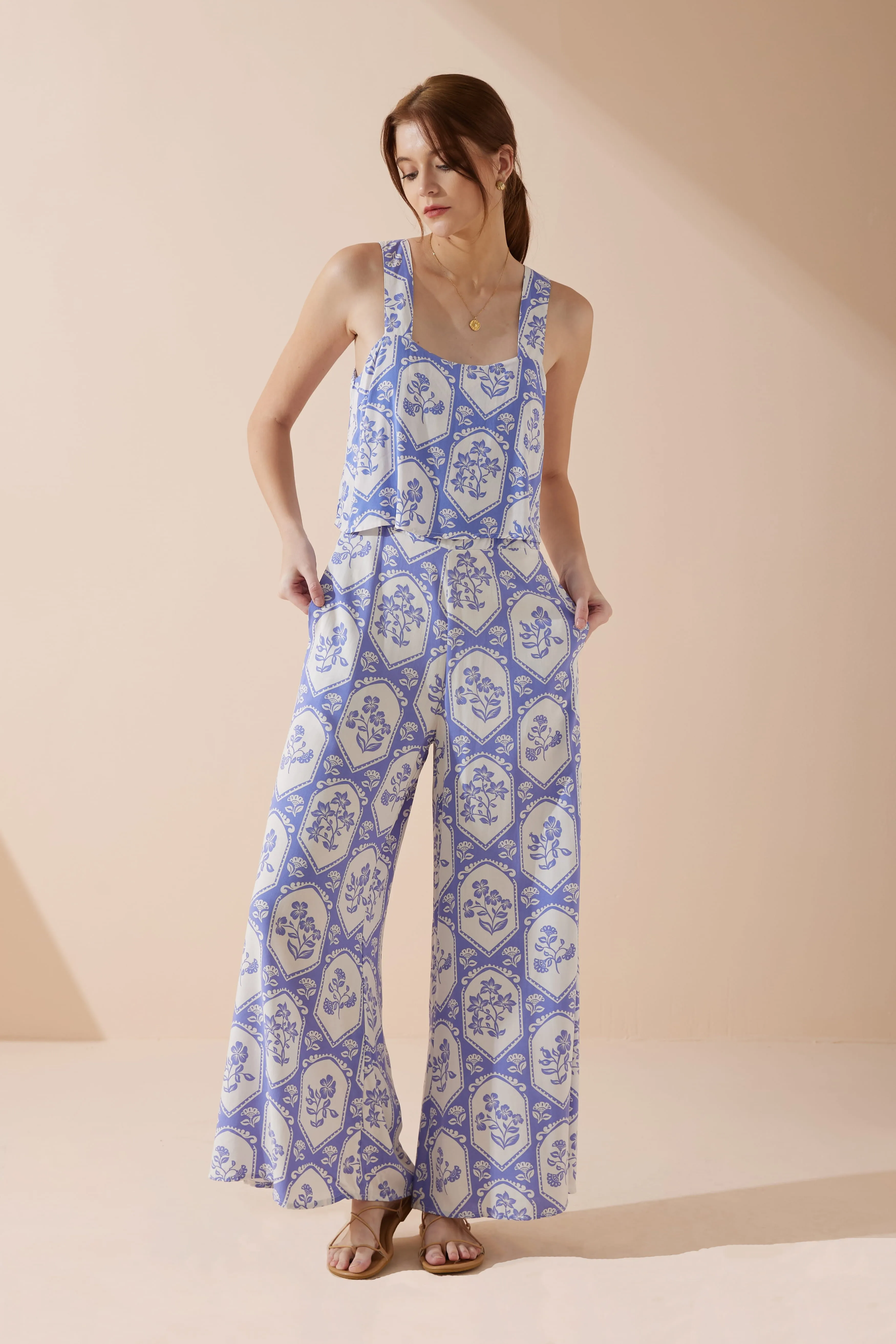 Delilah Blue Floral Jumpsuit