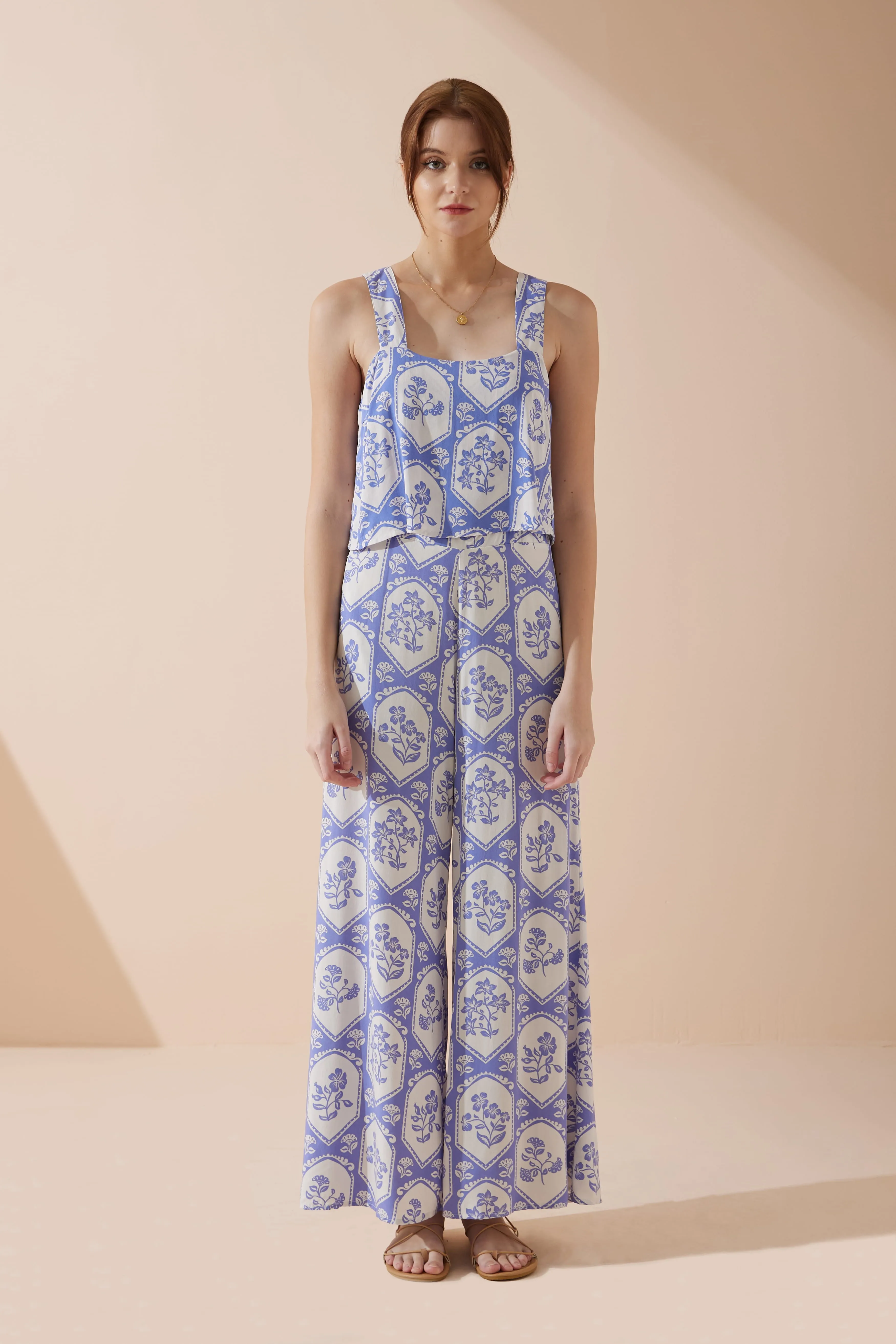 Delilah Blue Floral Jumpsuit