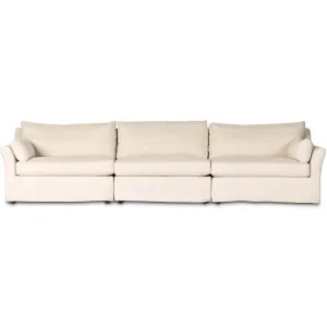 Delray 3 Piece Slipcover Sectional, Evere Oatmeal