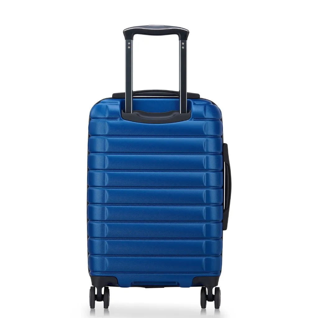 Delsey Shadow 55cm Expandable Carry On Luggage - Blue   Laptop Sleeve