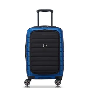 Delsey Shadow 55cm Expandable Carry On Luggage - Blue   Laptop Sleeve