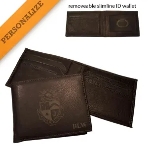 Delt Personalized Leather Crest Wallet