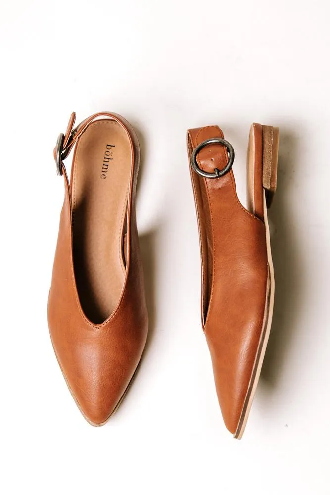 Delta Pointed Flats in Camel - FINAL SALE