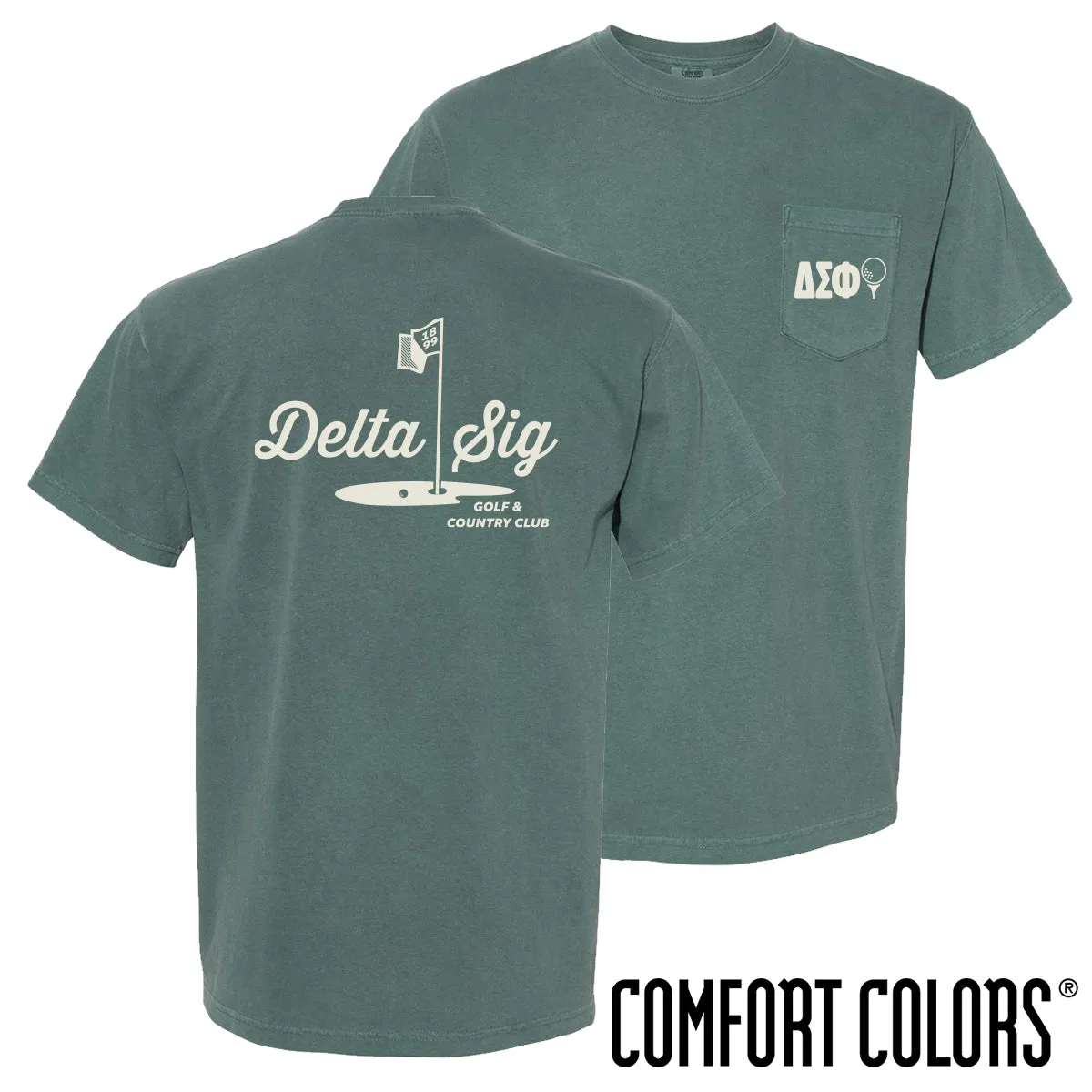 Delta Sig Comfort Colors Par For The Course Short Sleeve Tee