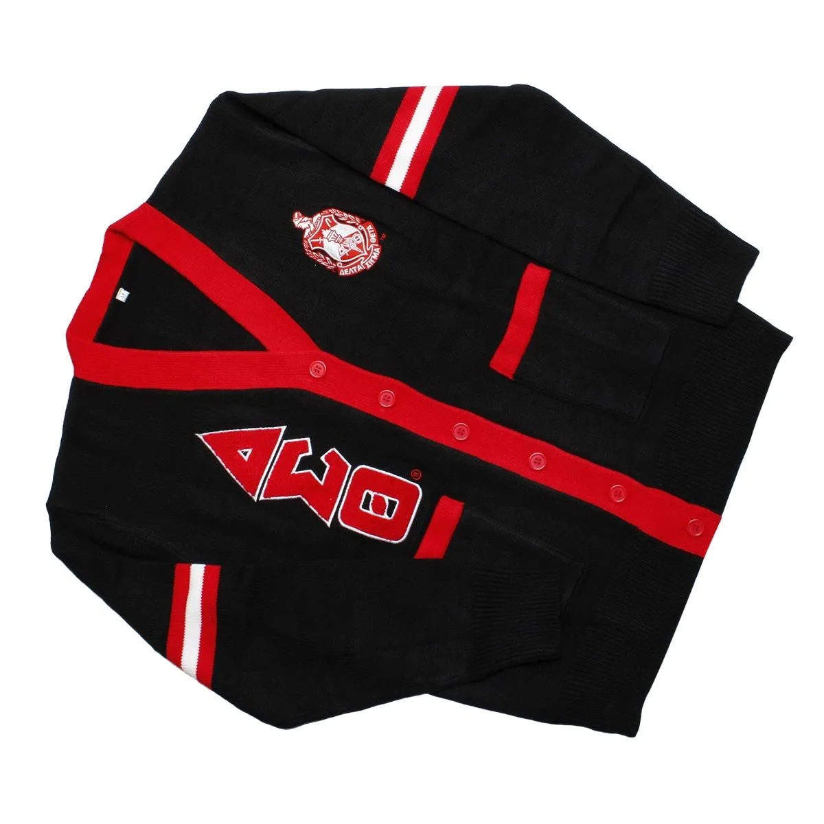 Delta Sigma Theta Cardigan DST Sorority Med Black Letterman Sweater Cardigan