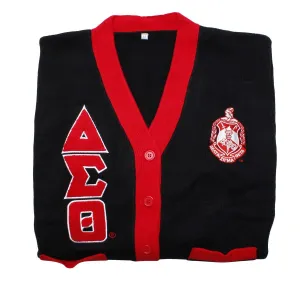 Delta Sigma Theta Cardigan DST Sorority Med Black Letterman Sweater Cardigan