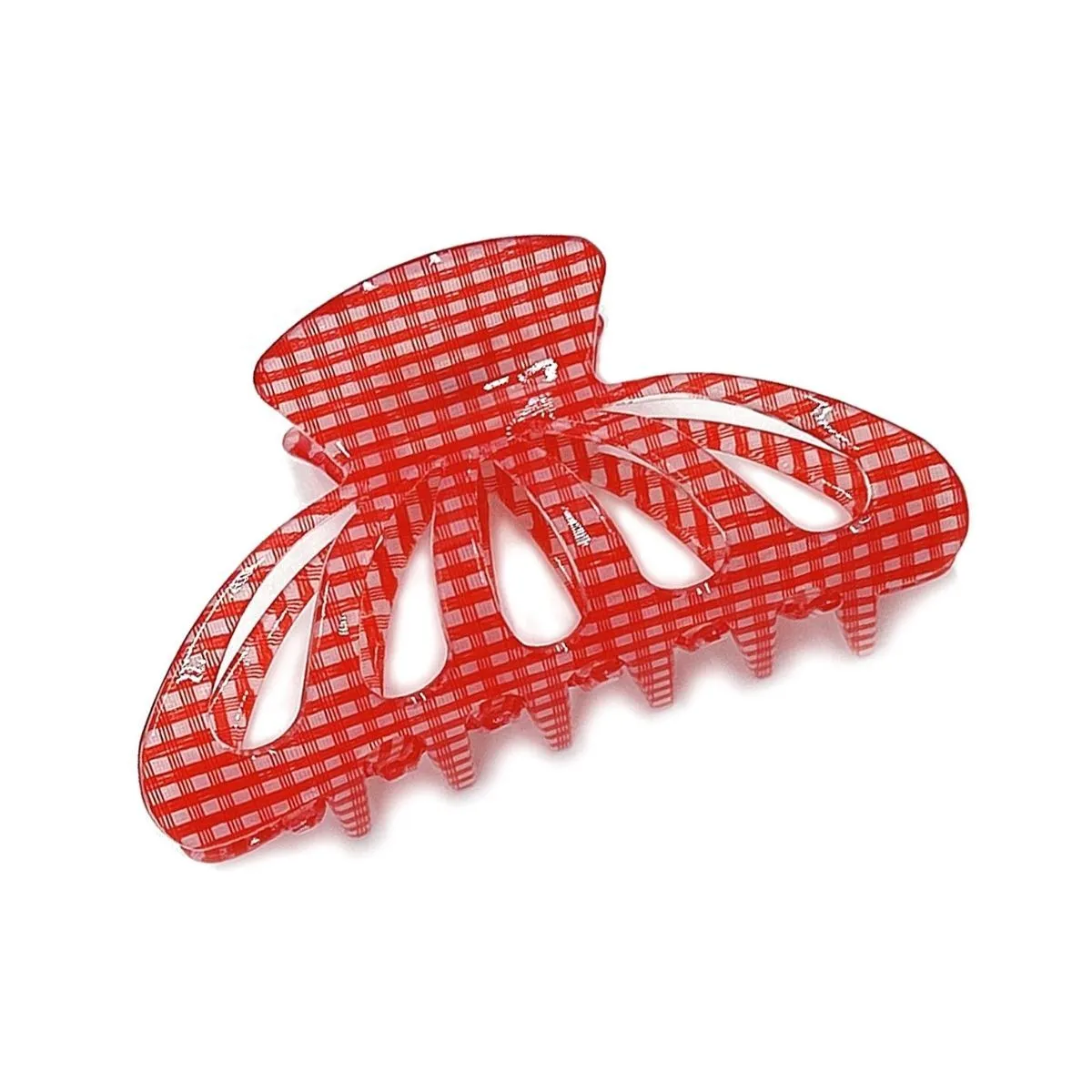 Delta Sigma Theta Inspired Red Gingham Big Hair Claw Clip